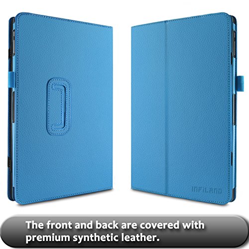 TrekStor SurfTab twin 11.6 Hülle Case -Infiland Slim Fit Folio PU-lederne dünne Kunstleder Schutzhülle Cover Tasche für TrekStor SurfTab twin 11.6 Volks-Tablet, 29,5 cm (11.6 Zoll 2in1 Tablet-PC) (mit Auto Schlaf / Wach Funktion,Tablet und Tastatur sind nicht entgehaltet) (Hellblau) - 3