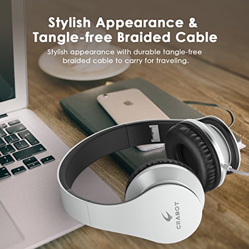 Crabot I65 On Ear KopfhÃ¶rer Tragbarer und Faltbarer Headset mit Mikrofon LautstÃ¤rkeregelung Freisprech-und Faltfunktion bequemen verstellbaren Ohrmuscheln geeignet fÃ¼r iPhone Smartphones PC und MP3