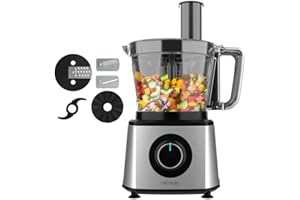 Cecotec Robot culinaire Paprika 1300, 2000W de puissance, en acier inoxydable, bol de 3,5 L, 2 vitesses, 3 disques de coupe, 1 lame pour hacher et 1 pour pétrir
