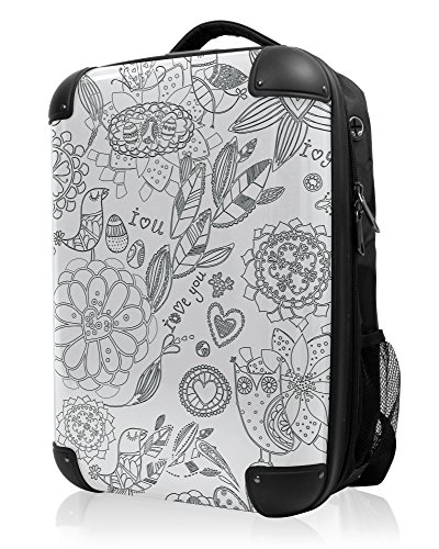 Preisvergleich Produktbild HAUPTSTADTKOFFER - STYLE Laptoprucksack Rucksack Business Laptop Rucksack Arbeits Daypack, individuell gestalten, Geschenkidee, Design: Bird love b / w