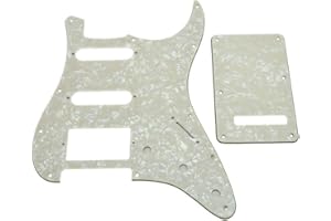 KAISH Strat HSS pickguard i ST płyta tylna Tremolo osłona starzona perła