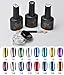 CRYSTALUM® Nail Art Mirror Dust Chrome Effect Powder Pigment Kit Base and Top Coat + Black UV Gel 16 Pigment Colors To Choose (11)