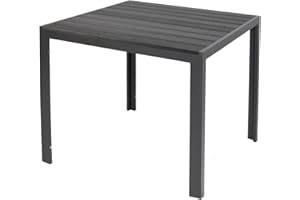 LINDER EXCLUSIV Gartentisch Aluminium Polywood Non Wood 80 x 80 cm schwarz