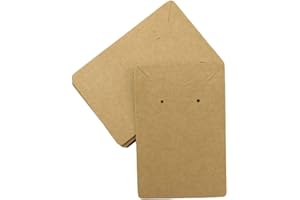 Healifty, 20 cartoncini da esposizione per collane e orecchini, in carta kraft 100 pezzi Come mostrato