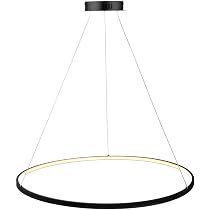 Moderne C-Form Pendelleuchte Schwarz/Weiß | 60cm LED Kronleuchter Für Wohnzimmer & Büro
