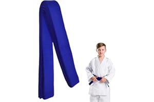 HQRKOTM Ceinture de taekwondo 240 cm, ceinture professionnelle pour arts martiaux, taekwondo, aïkido, tissu épais, pour enfants et adultes, ceinture bleue pour arts martiaux