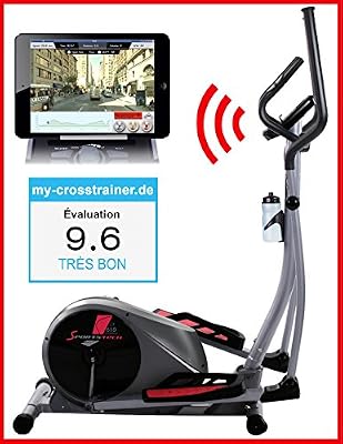 Sportstech CX610 Vélo elliptique ergomètre professionnel Fitness avec contrôle de Smartphone App + Google Street View, Masse d'inertie 18 KG, HRC - Bluetooth - 32 niveaux de résistance - hometrainer stepper