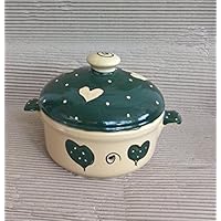 kleiner runder Brottopf mit Griffen aus Keramik in emilly