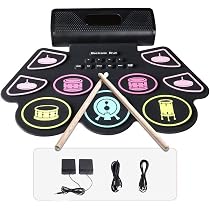 Batteria Digitale Portatile – Kit Pratica Silenziosa Con Pad, Metronomo E Jack Cuffie