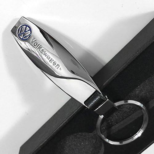 Automotiva VW Volkswagen Thin Chrome Style Featured Brand Logo Keyring Keyfob VW Volkswagen Gift for Golf, Jetta, Beetle, Passat, Polo, Scirocco, Tiguan, Touareg , Touran, Transporter, Eos