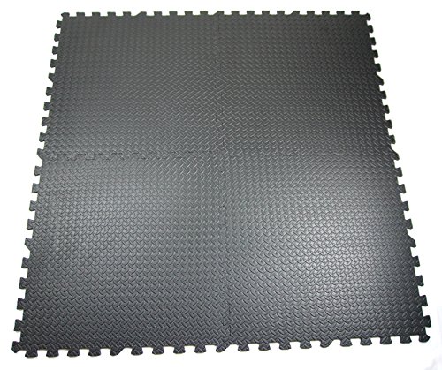Good Times Schutzmatten Set, 6 EVA wasserdichte Puzzlematten, Bodenschutzmatten, Unterlegmatten, Fitnessmatten, Trainingsmatte, Bodenauflagen, mit Abschlussleisten, für Bodenschutz, Büro, Sport, Fitnessraum, Yoga, Judo, Keller, Matten Schutz vor Dellen, Kälte, Flüssigkeit, 62cm x 62cm x 1cm - 3
