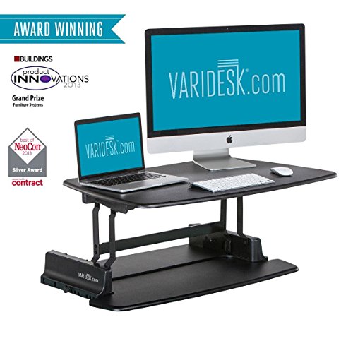 Sitz-Steh-Schreibtisch - Steharbeitsplatz - VARIDESK Pro 36 fr ein bis zwei Monitore - Schwarz Sitz-Steh-Schreibtisch - Steharbeitsplatz - VARIDESK Pro 36 fr ein bis zwei Monitore - Schwarz