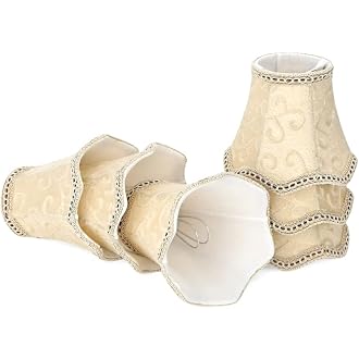 6 Abat-Jour Clipables Pour Lustre Bougie - Design Fleur Abricot Et Blanc | Décoration Maison Et Fêtes