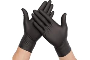 Gedikum Einweghandschuhe Schwarz 100 Stück/Box, Einmalhandschuhe, Nitrilhandschuhe puderfrei, Handschuhe Einweg latexfrei, Gummihandschuhe Einweg, Handschuhe Nitril, Einmalhandschuhe S, M,L&XL (M)