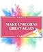 Produktbild Einhorn Schild – Make Unicorns Great Again (30 x 15cm) | Süße Wand-Deko, Türschild für Mädels-Wohnung & Mädchen-Zimmer | Geschenkidee & Geburtstags-Geschenk | Trump Verarsche - Make America Great Again