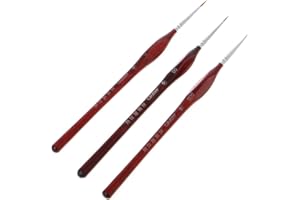 BELTI Pennelli per Pittura in Miniatura da 3 Pezzi Dettagli Professionali per Capelli Lupo 0~000