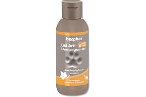 BEAPHAR – Lait Anti-démangeaisons pour Chien et Chat – Contient du Calendula aux vertus adoucissantes – Apaise et Calme Les Zones cutanées irritées – Soulage rapidemment Les démangeaisons – 125 ML