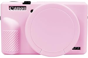 Easy Hood Etui na aparat Canon G7 X Mark III, ulepszona miękka silikonowa osłona ochronna ze zdejmowaną osłoną obiektywu do aparatu Canon Powershot G7X Mark III DSLR, różowy, Etui na aparat