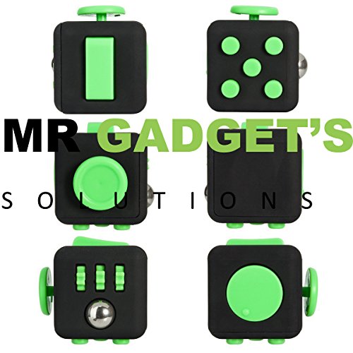 Fun Fidget Cubes 6 Sided Cube Adult Anxiety Stress Relief Cube Toys Gift-Black/Green Fun Fidget Cubes 6 Sided Cube Adult Anxiety Stress Relief Cube Toys Gift-Black/Green