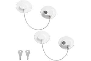 Romon Blocca Cassetti Per Bambini 2 Pezzi, Chiusure Sicurezza Bambini Con 4 Chiavi Per Porte, Finestre E Frigoriferi, Cassetti, Lavatrici, Armadi, Attenzione Alla Sicurezza Dei Bambini