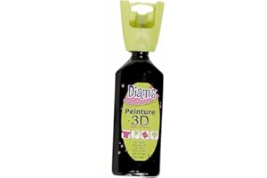 DIAM'S Afairesoimeme Peinture 3D Tous Supports, Noir Brillant, 37 ml (Lot de 1), Set de 37 Pièces