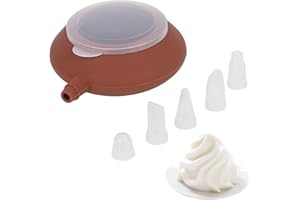 BEUFEE Punte per Piping Pot, Macaron in Silicone Stampo per Pentola Stampo per Pentola Macaron Kit per Cottura con 5 Ugelli Grande Strumento per Ugelli per Decorare Pasticceria e Crema per Torte