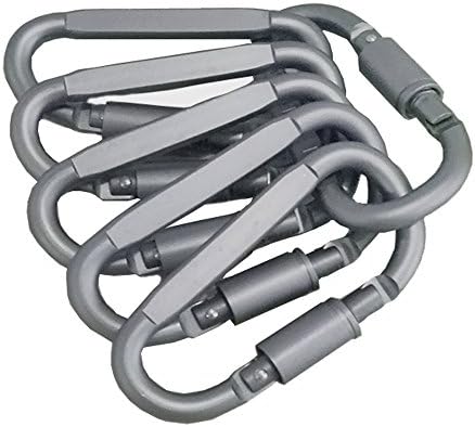 Aluminum D-Ring Carabiner Clip Set Small Keychain for Outdoor Camping Mini Lock Hooks Spring Snap Pack of 5