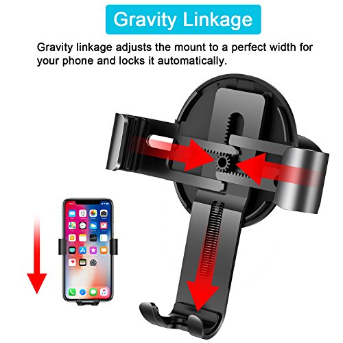 Supporto Auto Smartphone GravitÃ  360 Gradi in Alluminio iVoler Universale Supporto per Auto Porta Cellulare Auto del Ventilatore per Telefoni iPhone X / 8 / 8 Plus / 7 / 7 Plus / 6(s) / 6(s) Plus / SE / 5s / 5, Samsung Galaxy S9 / S9+ / S8 / S8+ / S7 / S7 Edge / S6 / S5 / J5 / A5, Asus Zenfone 3 / 4, Huawei, LG e GPS Dispositivi di Larghezza 6,5cm - 9,2cm (Nero)