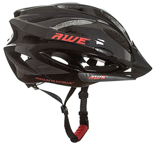 AWE® AWEAir™ In-Mould Helm Erwachsene Männer Straßen-Radsport 58-61cm Schwarz-rot-Carbon - 2