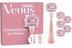Gillette Venus Comfortglide Spa Breeze Women's Razor- 6 Blades, 3 built-in blades for a smooth, close shave that lasts