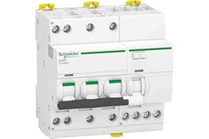 Schneider Electric - Acti9 iDD40N - disjoncteur différentiel - 3P+N C 32A 6000A/10kA 30mA type AC - A9DA3732