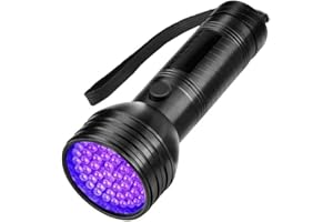 HOMRICH UV Schwarzlicht 51 LEDs UV Taschenlampe Mini Ultraviolett Haustiere Urin-Detektor,395nm UV-Licht Scorpion Light Torch Lampe für unechte Banknoten, Urin von Hunde, Katzen und andere Haustiere
