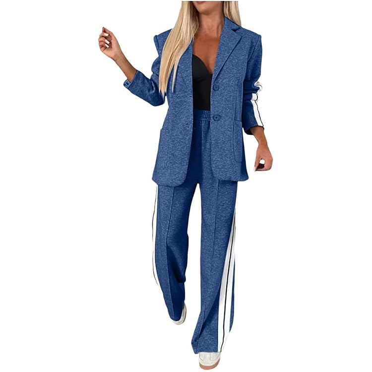 Damen Anzug-Set 2-teilig | Slim Fit Blazer & Weite Hose | Aus Samt Oder Baumwolle | Für Business & Freizeit