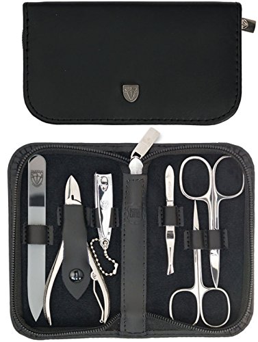 Drei Schwerter | Exklusives 6-teiliges Maniküre – Pediküre – Nagelpflege-Set / Etui | Made in Germany | ECHT LEDER – VERSCHIEDENE FARBEN (213709) - 2
