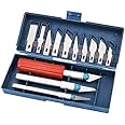 Hetkrishi 13 Pc Precision Knife Set Exacto Style Multi-Function Knife Crafts Carving Cutter Graver Sculpting Art Tool Set(10 Blades+3 Handle)
