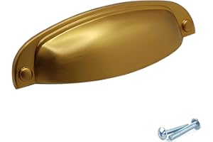 M4TEC Coquille Coupe Cuisine Armoire Porte Poignées Placard Tiroir Chambre Meubles Tirer Laiton Brossé. Série VD8: Entraxe 96 mm