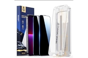 MAGIC JOHN Folia maskująca do iPhone 13/13 pro/14 do ulepszenia (6,1 cala), kąt ochrony 25 stopni, prosta instalacja, narzędzie do mocowania, przyjazna dla etui, 2 sztuki