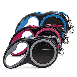 Pets Empire Retractable Dog Leash Walking Jogging Training Leash with Polyester Tape with Hand Grip and One Button Brake & Lock (Medium, Color May Vary)