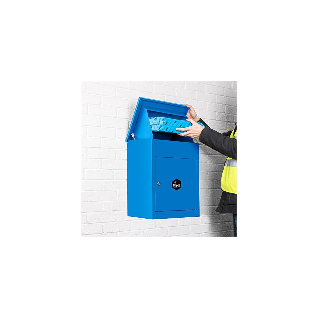 Wall Mounted Smart Parcel Drop Box Blue for Secure Multiple