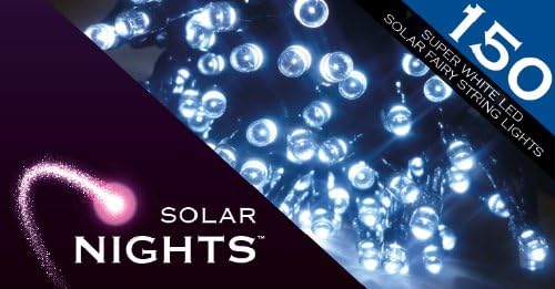 Solar Nights Fairy Bright Lights White 150 Ice White Super LEDs Overall length - 15m/12h