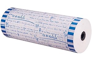 ‎WERTPACK Eis-Einschlagpapier mmmhhh aquablau Kraftpapier weiß 50 cm breit 10 kg, 1 Rolle(n)