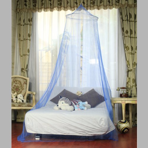 Netting Bed Canopy Round Mosquito Net (Blue) / Romance and Elegance Adder to Your Room and Skin Protector from Pesky Flying Insects