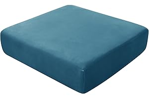 BXFUL Sofa-Sitzkissenbezüge, Sofakissen-Bezüge Stretch-Samt, Couchkissen-Bezüge Ersatz für individuelle Kissen mit elastischem Stoff (2-Sitzer,Dunkelblau)