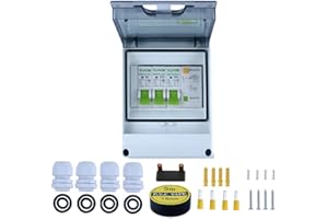 MENES Consumer Unit, 2 Way Garage Caravan Consumer Unit 32A RCD and 4MCB(6A+2 * 16A+32A) IP65 Water Proof Shield for Workshops
