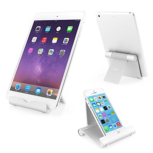 iVoler Tablet Halterung Multi-Winkel Aluminium Tablet Ständer Handy Halter Holder für Tablets, iPad, E-Reader und Smartphones, iPhone 7 / 7 Plus / 6S / 6 / SE / 5S / 5, Samsung Galaxy S8 and S8+, S7 edge / S6, Huawei p9 lite und weitere – Weiß - 8