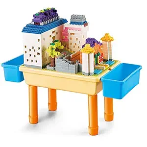 NARAYAN MART My Build N Learn Table Compatible 1000 Piece Building Blocks 2-in-1 Block Table for Kids, Boys, Girls, Toddlers
