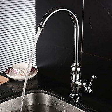 Centerset Single Handle One Hole with Chrome Kitchen faucet , gloden