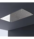 BERNSTEIN Regenduschkopf DPG2023 – Edelstahl, 20x20 Cm, Flach, Anti-Kalk, Mit Kugelgelenk