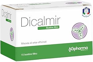 AGpharma Dicalmir Tisana 15 Bustine Filtro - Preparato per Infuso a base di Erbe Officinali, dal Sapore Gradevole. Contiene Camomilla, Finocchio, Liquirizia, Anice Verde, Melissa e Coriandolo