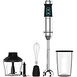 Cecotec Batidora de mano Power TitanBlack 1500 XL Cream&Crush. Potencia 1500 W, Cuchilla 4 hojas con revestimiento titanio, P